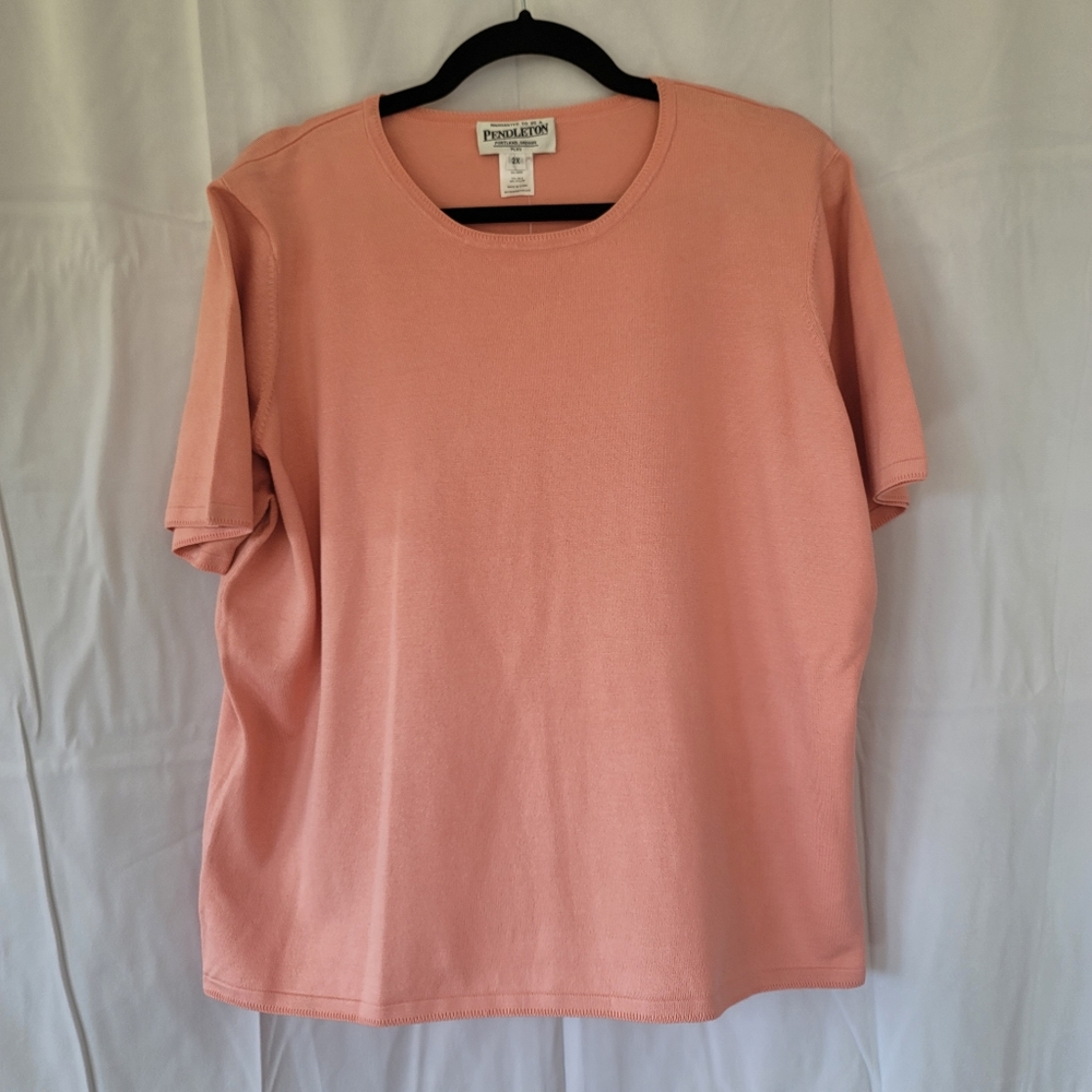 Pendelton Pink Silk Blend Knit Basic Top
